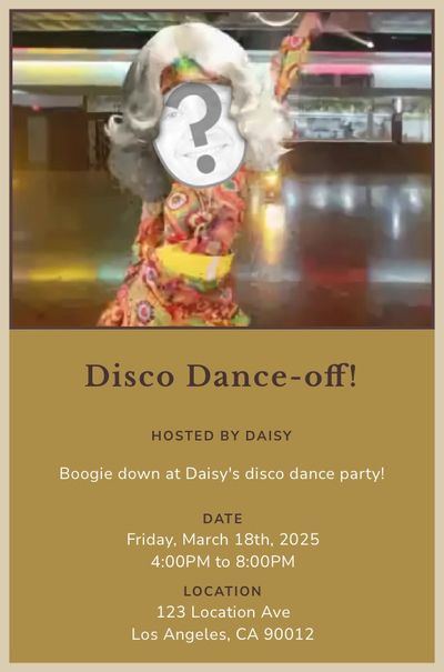 Roller Disco Boogie - Female Invitation
