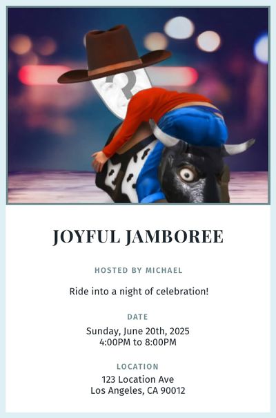 Mechanical Bull Invitation