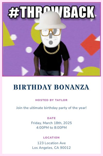 Throwback Thursday Breakin' Invitation