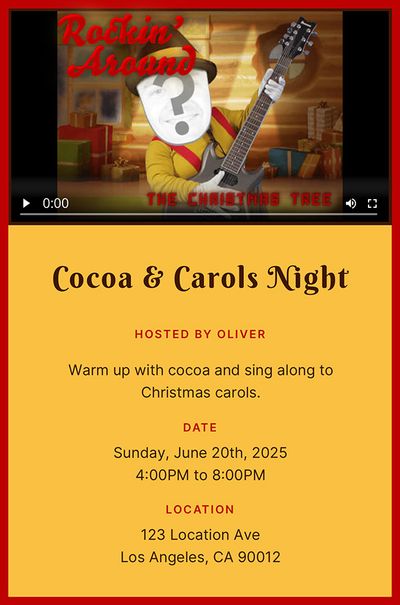 Rockin' Around the Christmas Tree Invitation