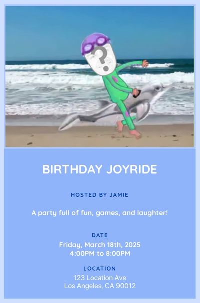 Walking on Sunshine Dolphin Dance Invitation