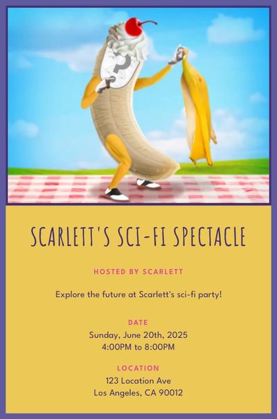 Peeled Banana Shakey Shake Invitation