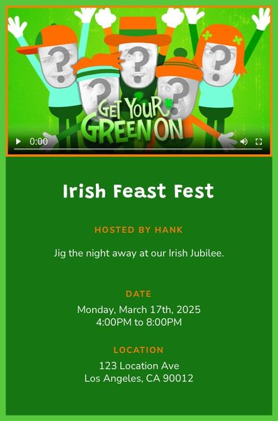 Get Your Green On Invitation