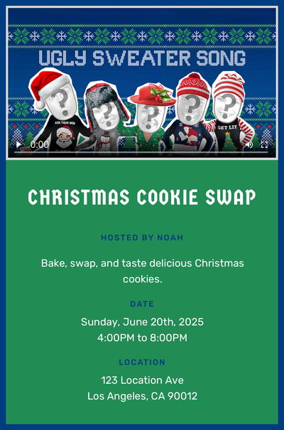 Ugly Sweater Song Invitation