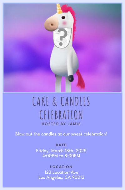 Unicorn Farting Invitation