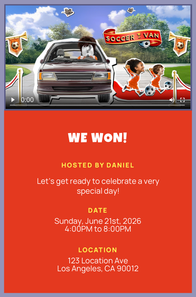 Soccer Van Invitation