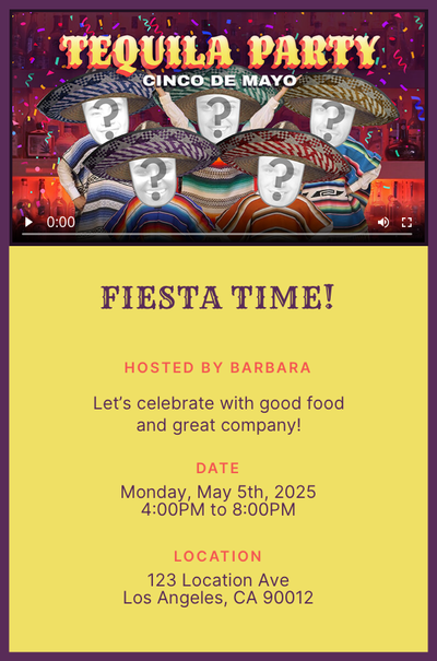 Tequila Party - Cinco de Mayo - Group Invitation