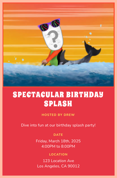 Dolphin Riding Invitation