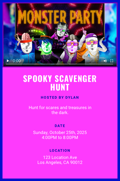 Monster Party Invitation