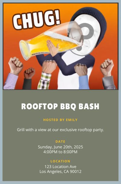 Chug Chug Chug Invitation