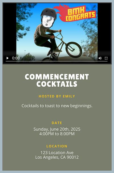 BMX - Congrats Invitation