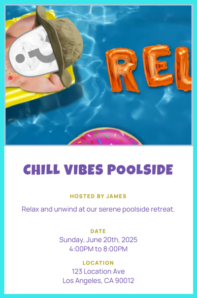 Pool Floatie Raft Guy Invitation