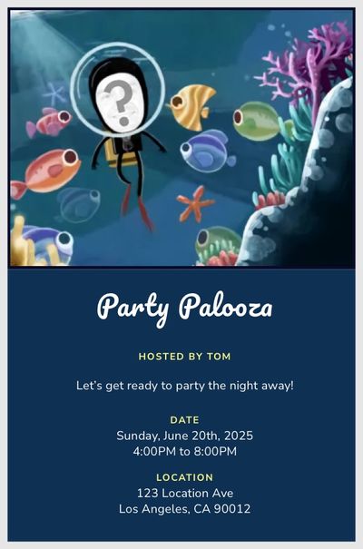 Ocean Commotion Deep Dive Invitation