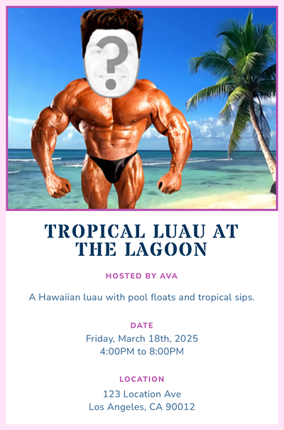 Bodybuilder Male Invitation