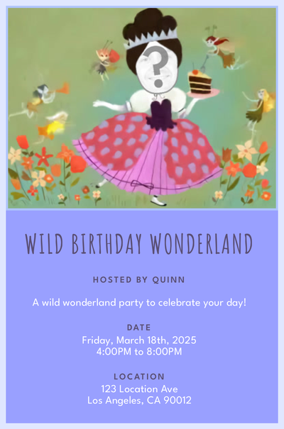 Princess Perfect Day Fairy Cake Invitation