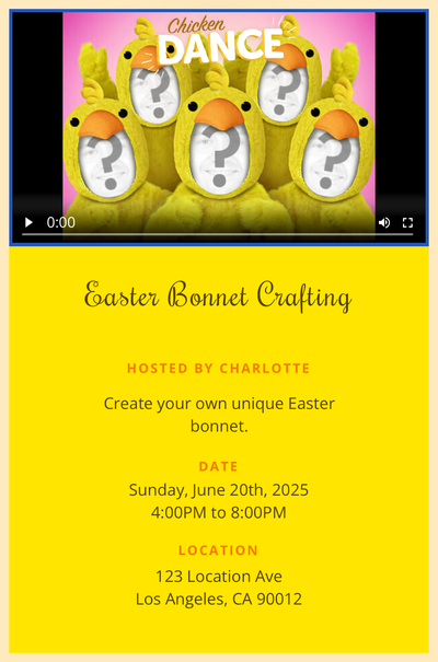 Chicken Dance Invitation