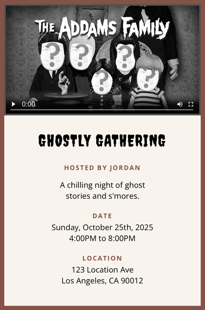 The Addams Family Invitation