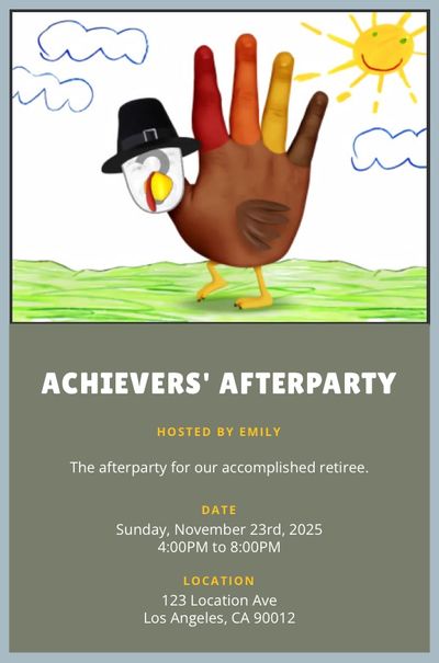 Hand Turkey Invitation