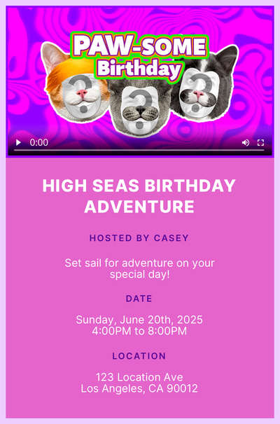 Paw-Some Birthday Invitation
