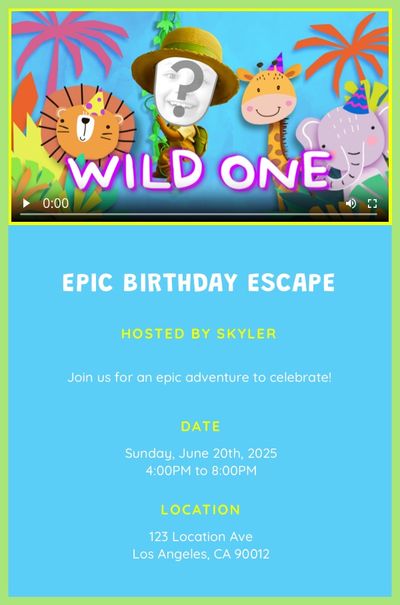 Wild One Invitation