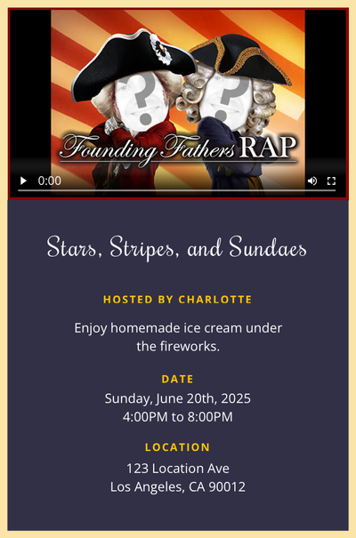 Founding Fathers' Rap Invitation