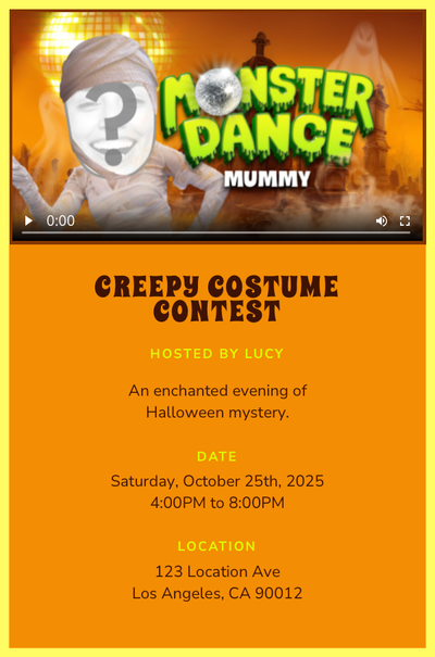 Monster Dance - Mummy Invitation