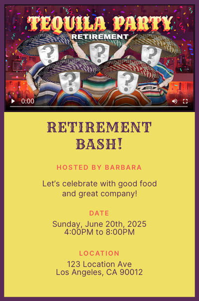 Tequila Party - Retirement - Group Invitation