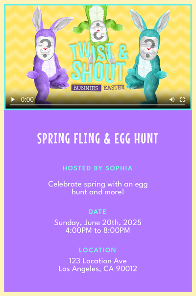 "Twist and Shout" by The Isley Brothers - Easter Bunnies Invitation