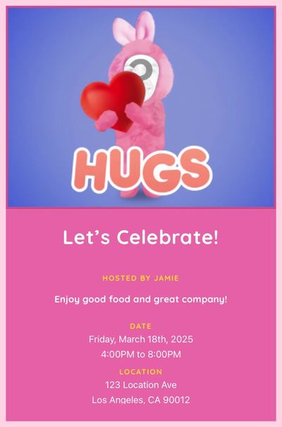 Bunny Heart Hug Invitation