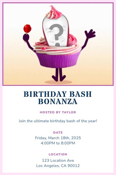 Cupcake Hop Invitation