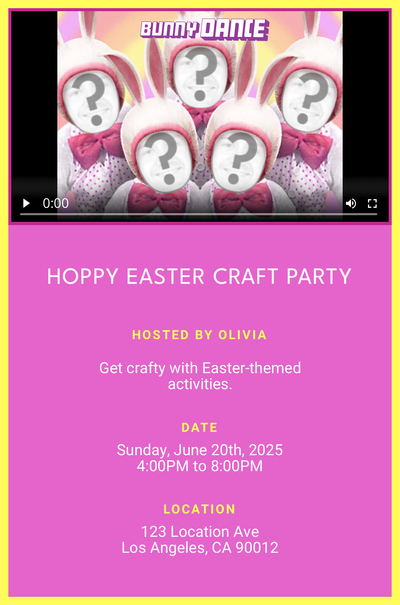 Bunny Dance Invitation